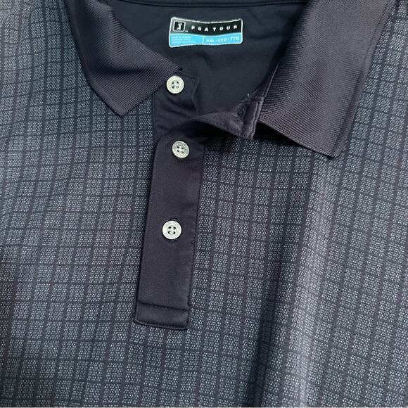 PGA Tour Men’s Navy Blue Checkered Polo, Window Pane, XXL - Picture 5 of 9